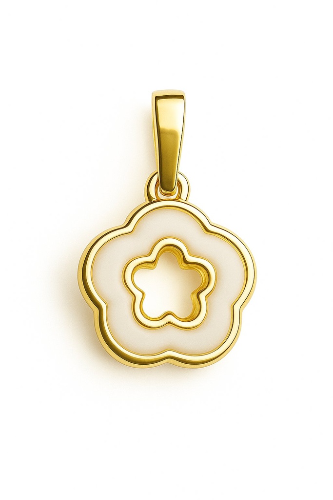 ENAMEL FLOWER PENDANT.