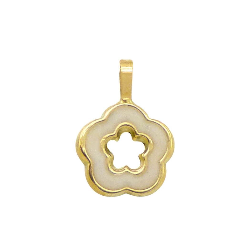 ENAMEL FLOWER PENDANT.