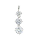 4,5 AND 6 CZ WHITE GOLD PENDANT.18MM.