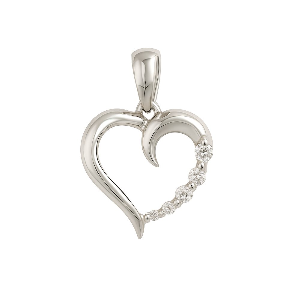 COLGANTE CORAZÓN 17x7MM 5 BRILLANTES H-SI.