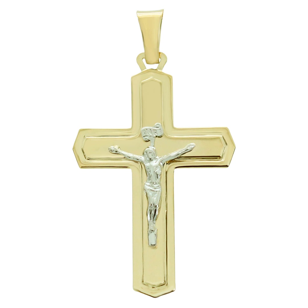 CRUZ CON CRISTO 37x24MM BICOLOR
