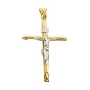 45x27MM TWO TONE CRUCIFIX PENDANT.