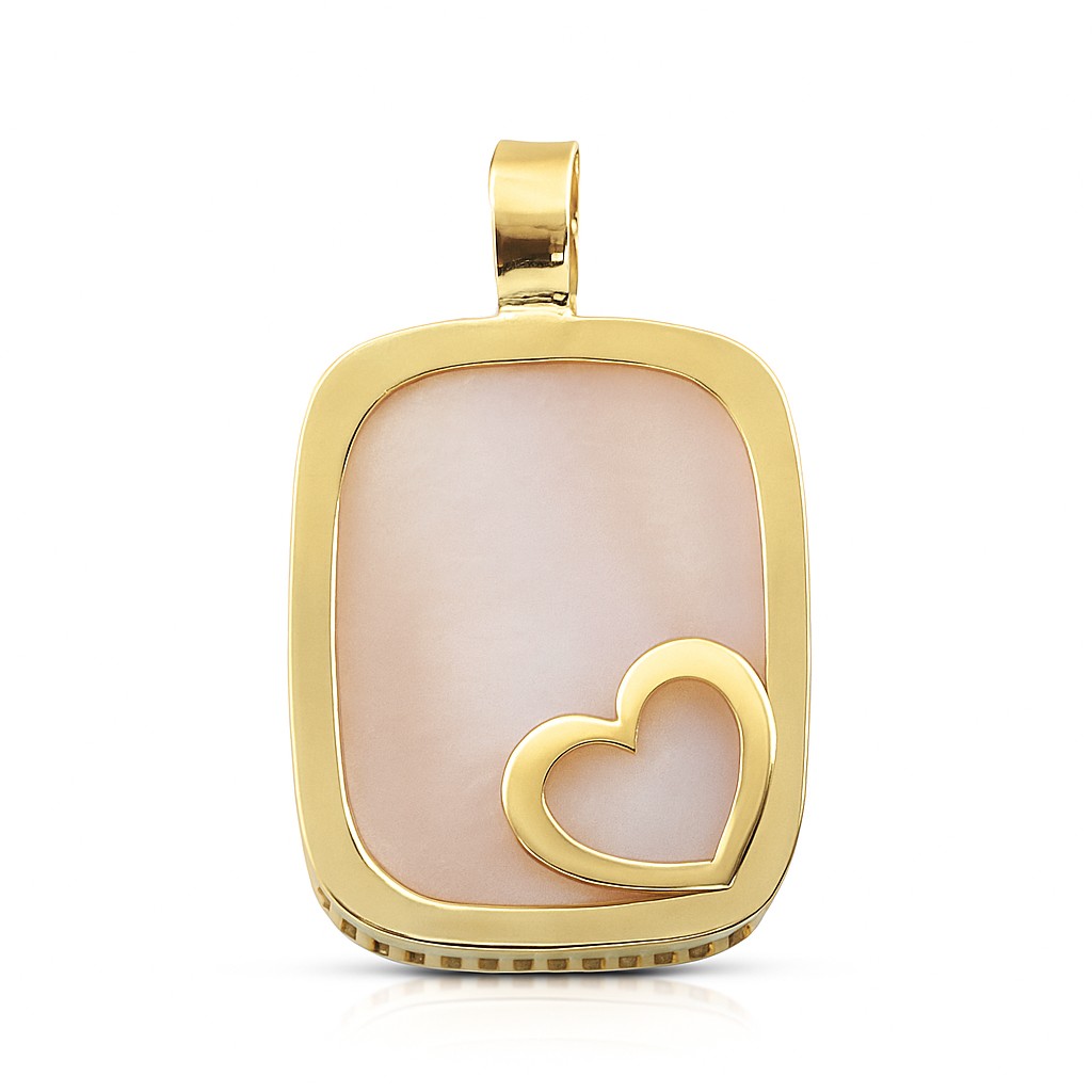 COLGANTE ANTIC NACAR ROSA 10x8MM