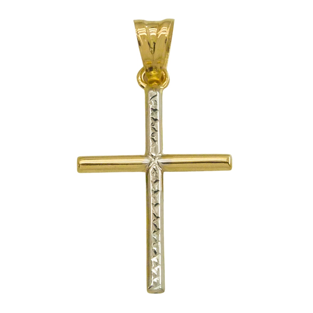 27x17 TWO TONE CROSS PENDANT.