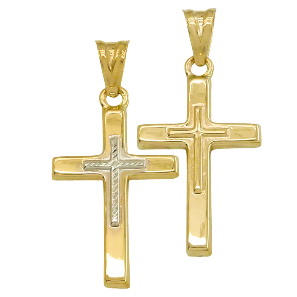 29x17MM TWO TONE CROSS PENDANT.
