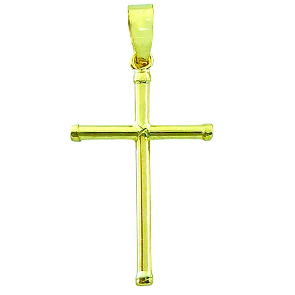27x16x1.5MM ROUND TUBE CROSS PENDANT.