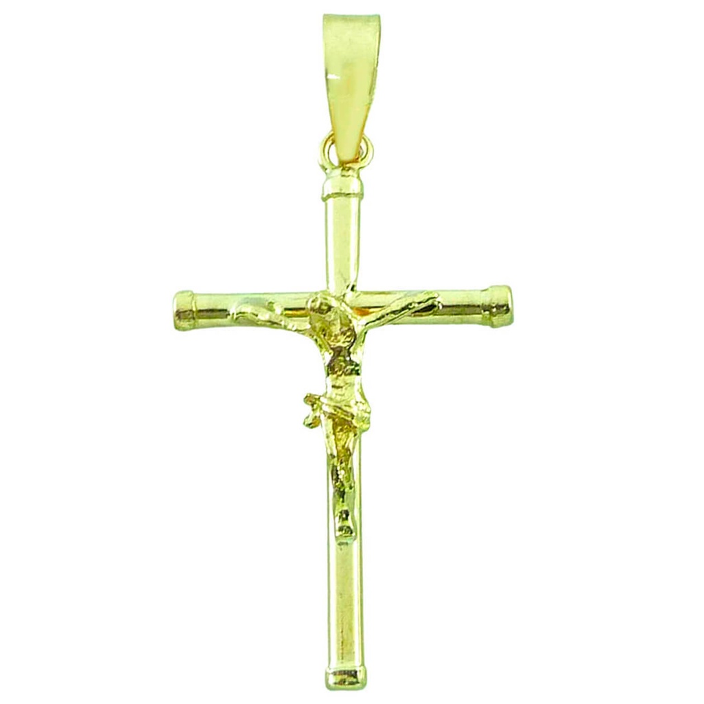 CRUZ TUBO CON CRISTO 27x16x1.5MM CON TAPON