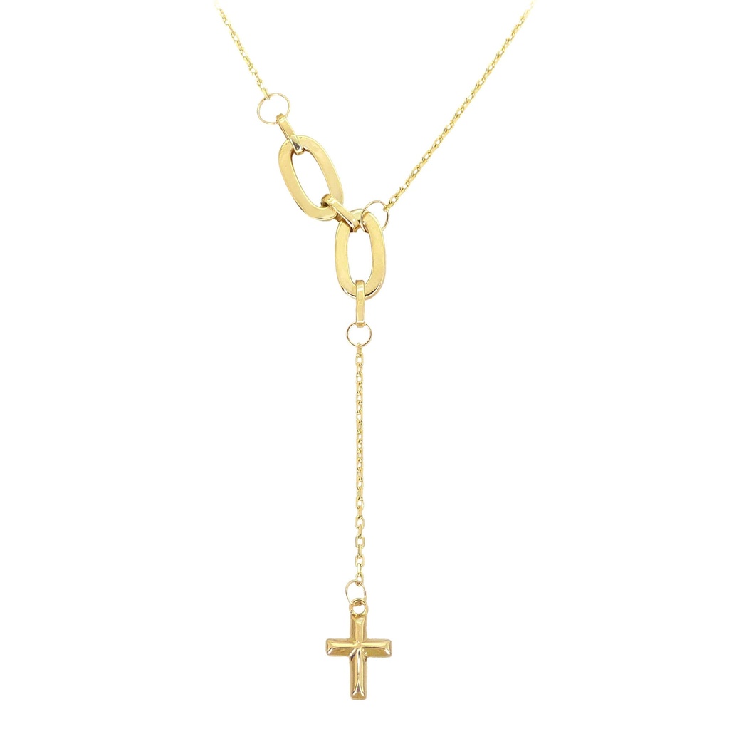 LINKS AND CROSS NECKLACE.45CM CHAIN.