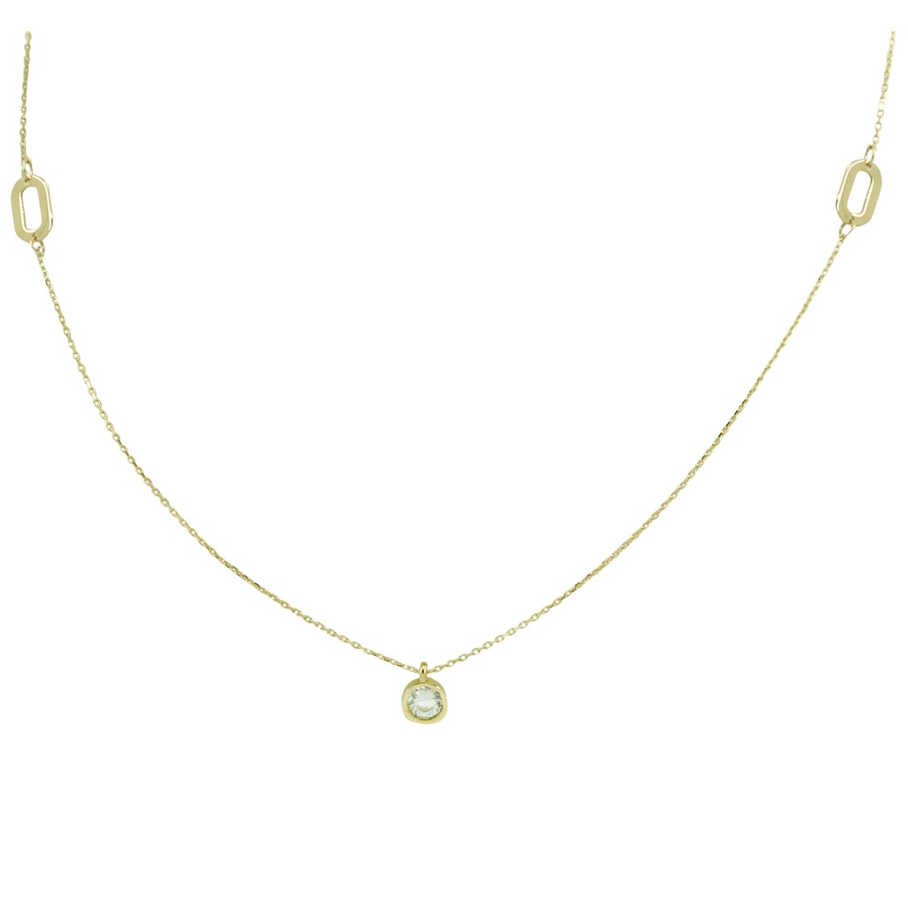 NECKLACE WITH CZ.45CM CHAIN.