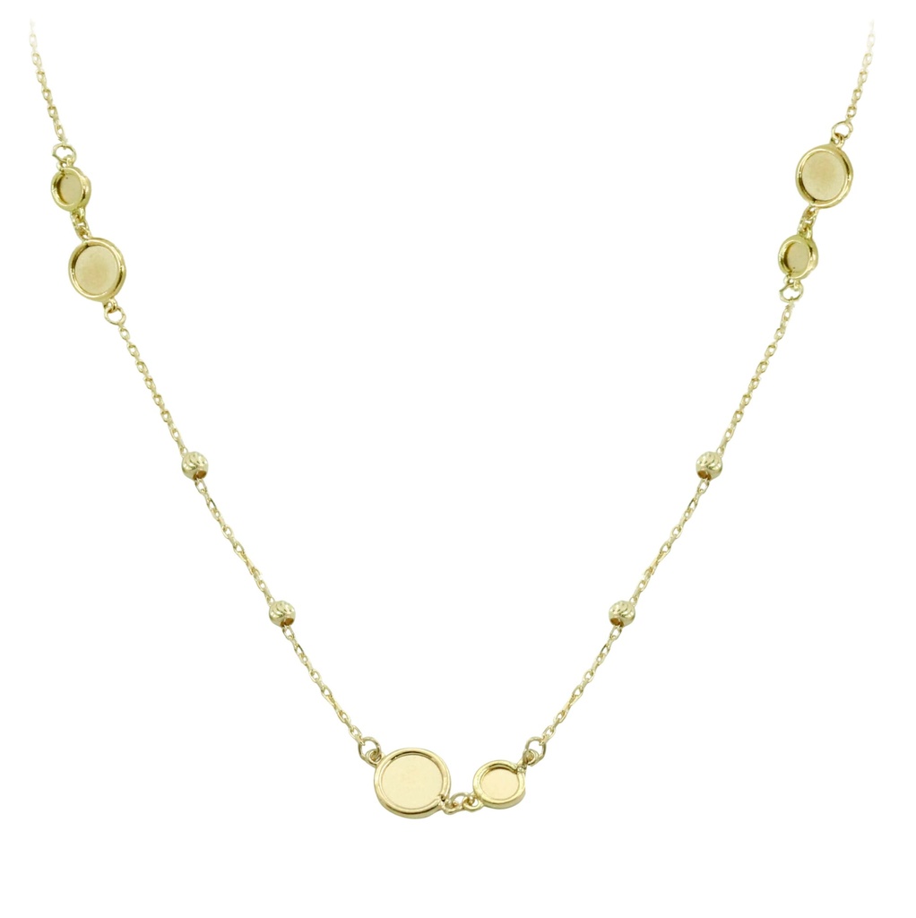 CARVED BALLS AND DISCS NECKLACE.