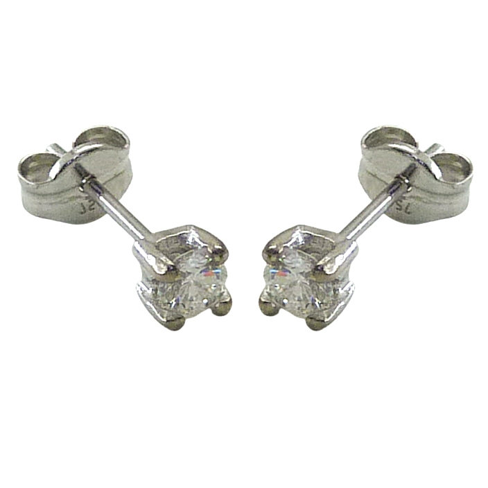 3'5MM  DIAMOND STUD EARRINGS.I-SI 0.32 CT TW.