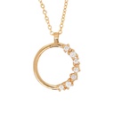 CIRCLE WITH CZ NECKLACE.45CM CHAIN.