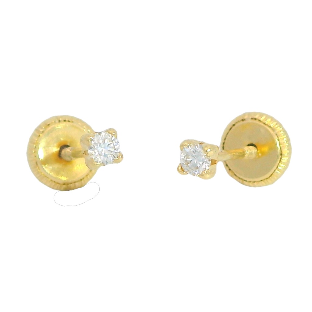 STUD EARRINGS WITH 2'00MM DIAMONDS 0.06 CT TW H-SI.