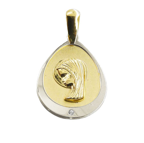 MEDALLA VIRGEN NIÑA BICOLOR 12X15MM.