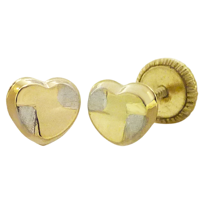 PEND. CORAZON FACETAS BICOLOR 5MM TORNILLO