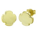 8MM QUATREFOIL STUD EARRINGS.PUSH BACK.
