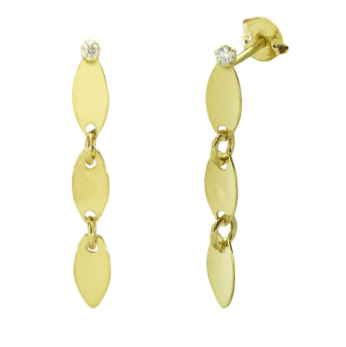 18MM  LEAVES DANGLING EARRINGS.PUSH BACK.