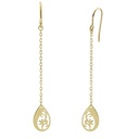 45MM  FLOWERS DANGLING EARRINGS.FISH HOOK BACK.