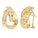 15x11 MM OMEGA BACK EARRINGS WITH CZ.