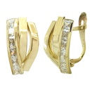 CURVED BANDS AND CZ LEVERBACK EARRINGS.