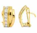 PENDIENTES BANDAS BICOLOR Y CIRCONITAS CARRE.OMEGA.
