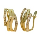 CURVED BANDS AND CZ LEVERBACK EARRINGS.