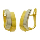 TWO TONE CURVED BANDS LEVERBACK EARRINGS.