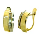 TWO TONE LEVERBACK EARRINGS.