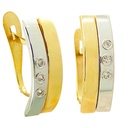 PENDIENTES BICOLOR BANDAS Y CIRCONITAS CARRE.CATALAN.14x5MM.