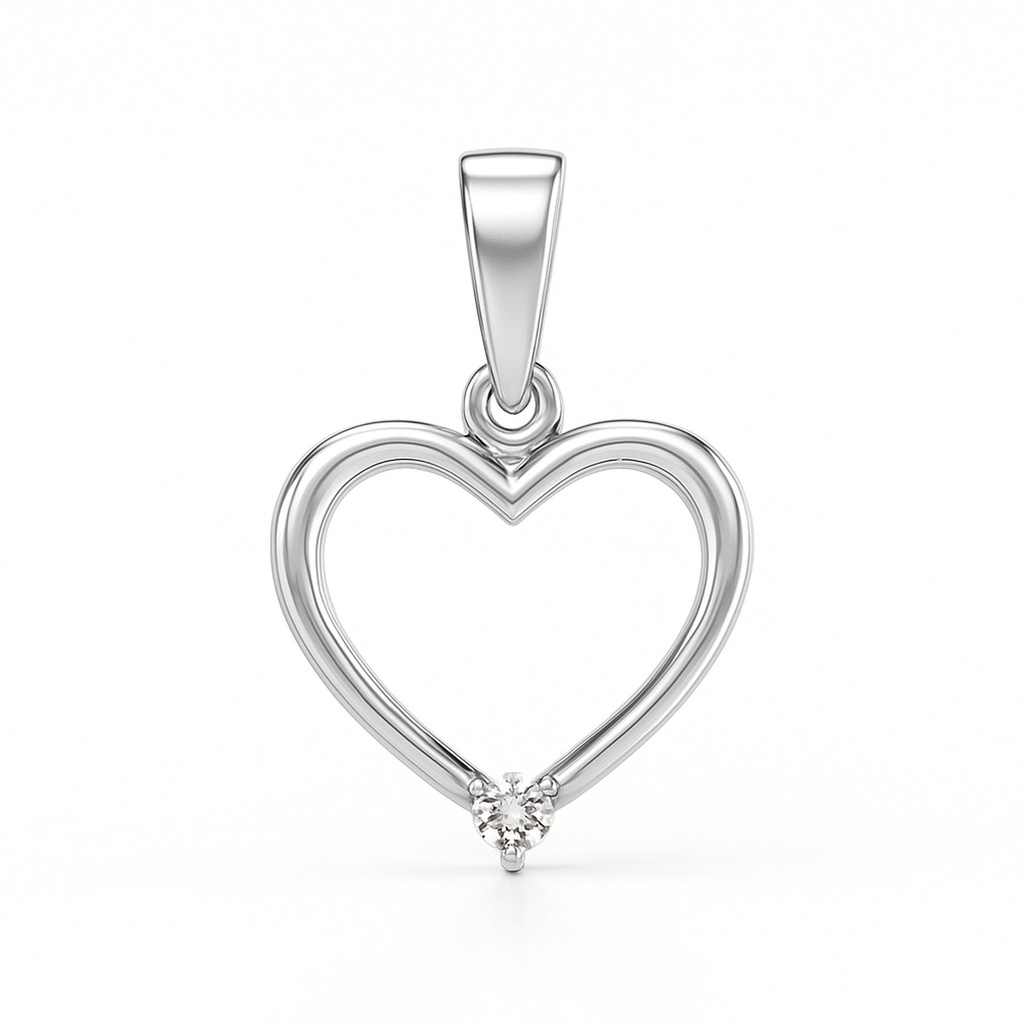 COLGANTE CORAZÓN 10x9MM BRILLANTE DE 0.02 CT H-SI.