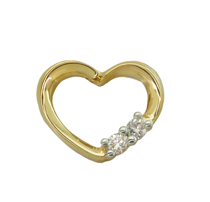 COLGANTE CORAZÓN 11x9MM 2 BRILLANTES 0.05 CT TW  H-SI