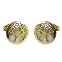 8MM MOTHER OF PEARL TREE OF LIKE STUD EARRINGS.