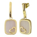 10x8MM PINK MOTHER OF PEARL ANTIC EARRINGS.