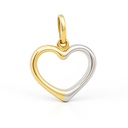 18x16MM TWO TONE HEART PENDANT.