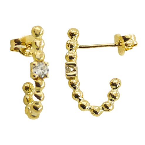 15MM HOOP EARRINGS WITH 3MM CZ CLAW.