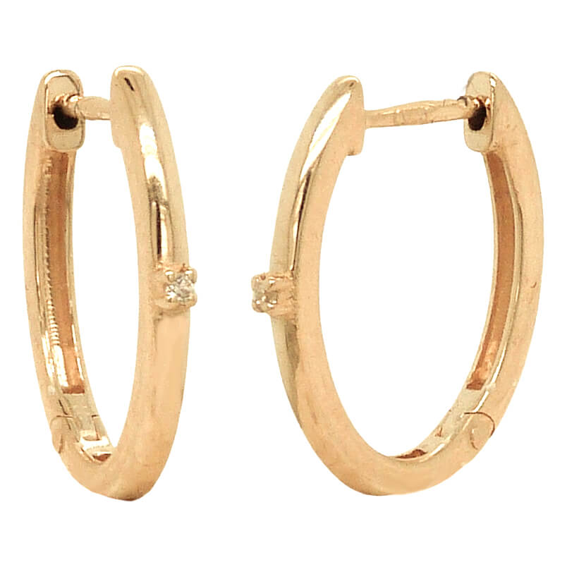 14x1'5MM HOOP EARRINGS WITH CZ.