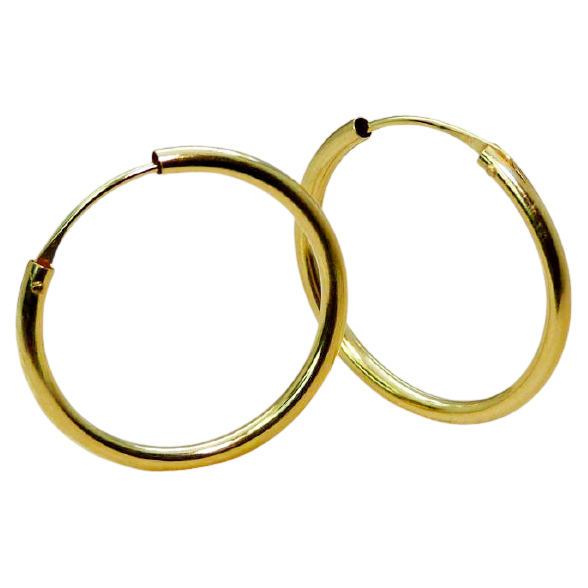 25x2MM ROUND TUBE HOOP EARRINGS
