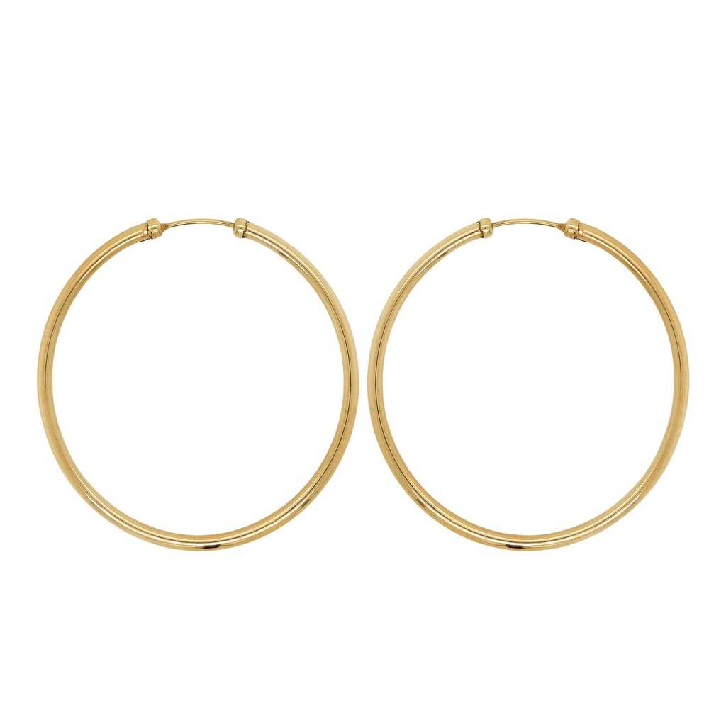 40x2MM ROUND TUBE HOOP EARRINGS.