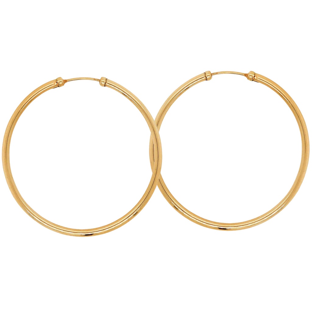 50x2MM ROUND TUBE HOOP EARRINGS.