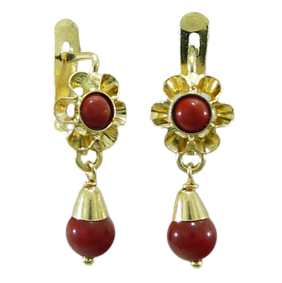 15MM CORAL REEF COLOR EARRINGS