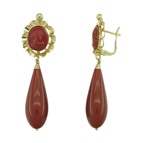 PENDIENTES ARQUILLO 10x8MM COLOR CORAL .CATALAN.47MM.