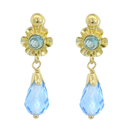 BLUE CRYSTAL EARRINGS.20MM
