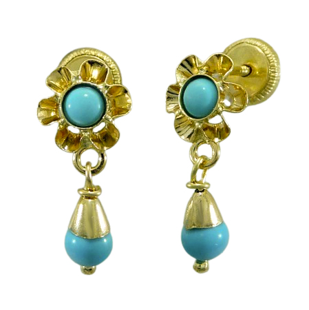 15MM TURQUOISE COLOR EARRINGS