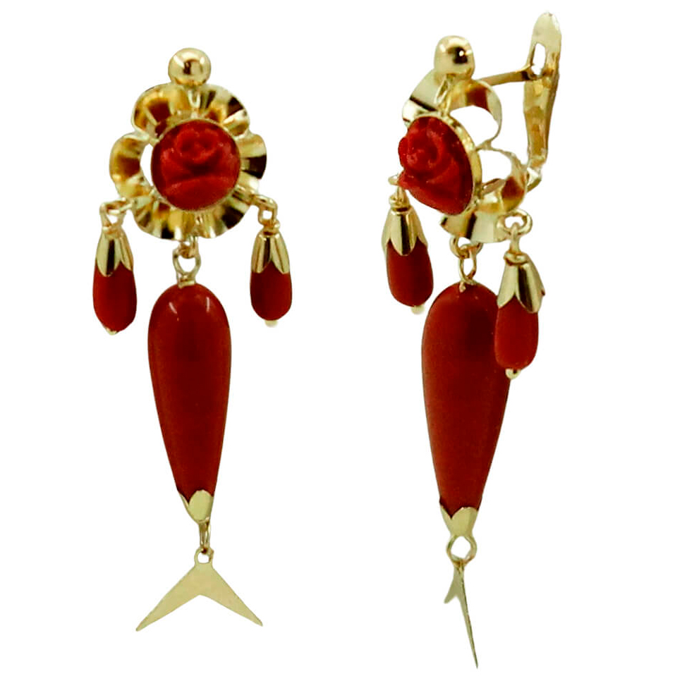 PENDIENTES ARQUILLO 6MM PERITAS COLOR CORAL .40MM.CATALAN