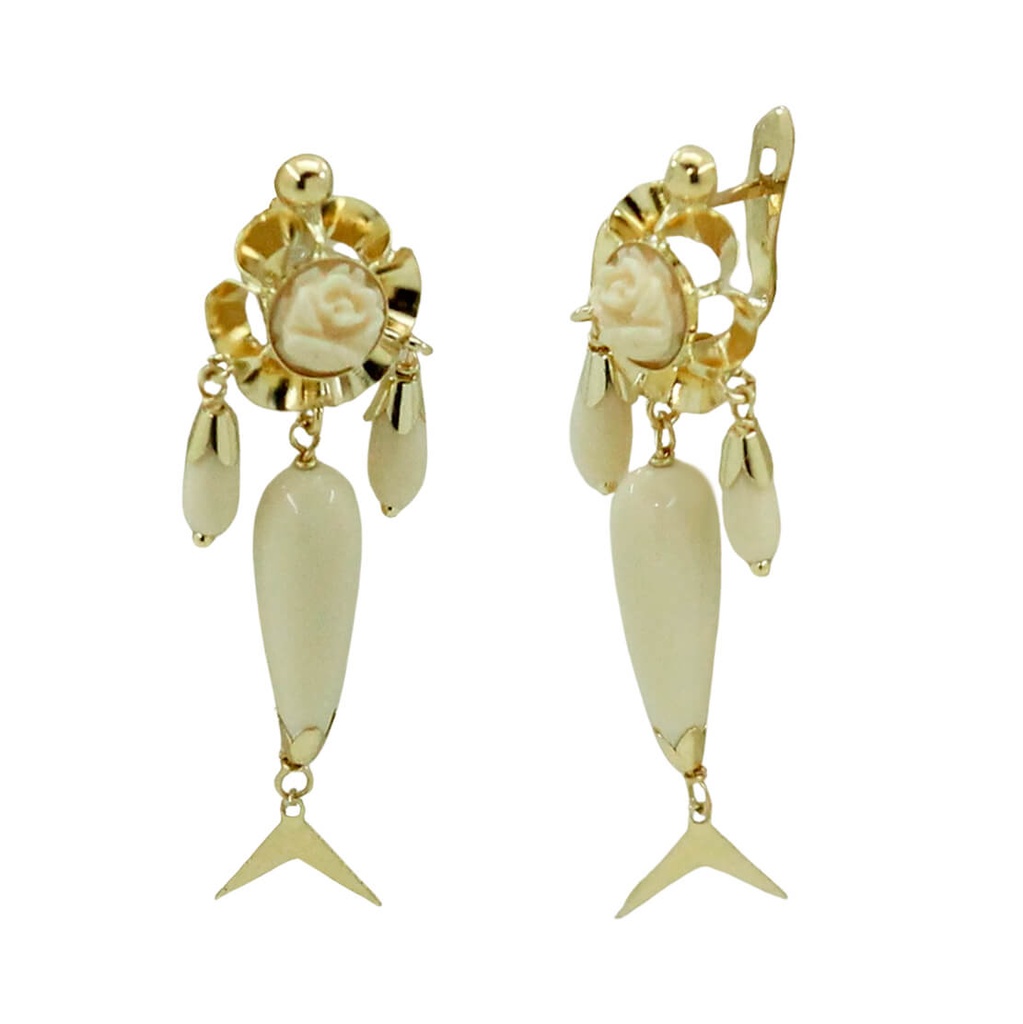 PENDIENTES ARQUILLO 6MM PERITAS COLOR MARFIL .40MM.CATALAN