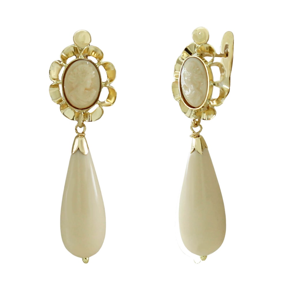 PENDIENTES ARQUILLO 8x6MM COLOR MARFIL.38MM.