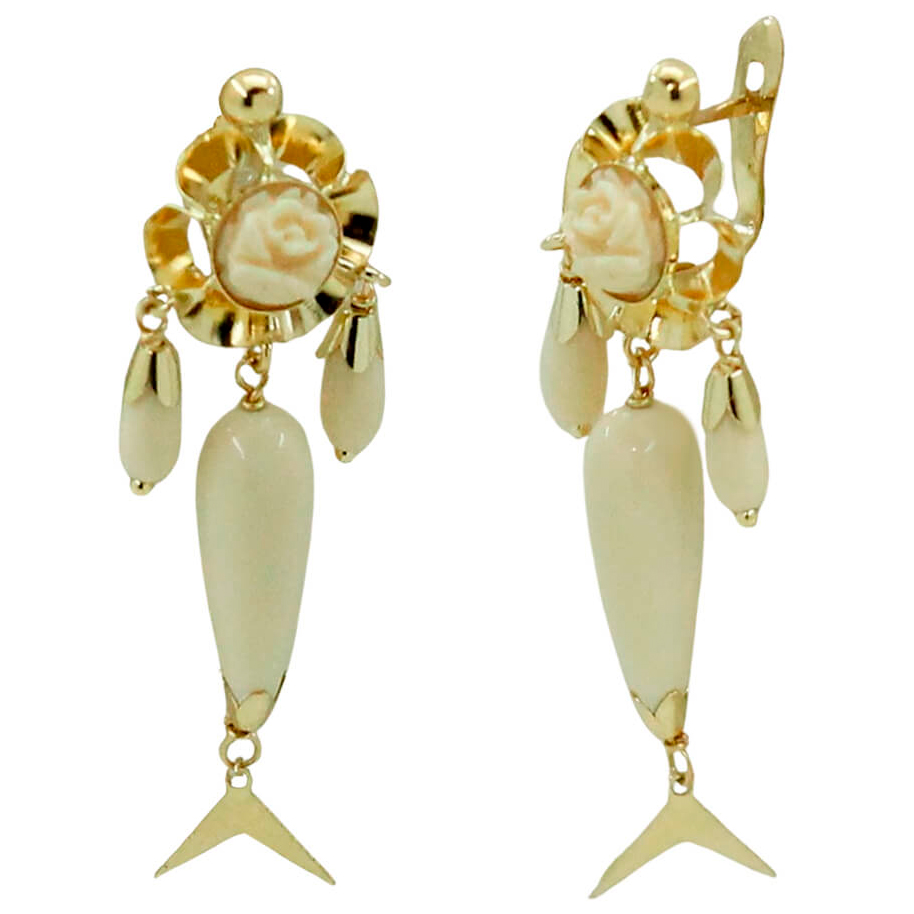 PENDIENTES ARQUILLO 8MM PERITAS COLOR MARFIL.42MM.