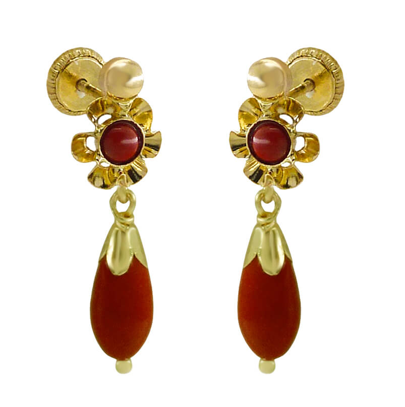 CORAL REEF COLOR EARRINGS.20MM