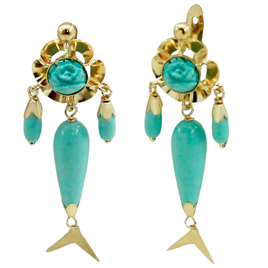 PEND.ARQUILLO 8MM PERITAS TURQUESA .42MM