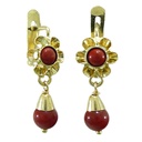 PENDIENTES ARQUILLO BOLA COLOR CORAL.CATALAN 15MM.